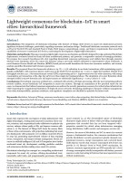 Lightweight consensus for blockchain–IoT in smart cities: hierarchical framework